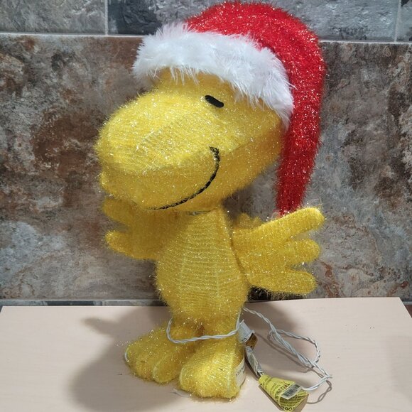 Peanuts Pre Lit Yard Art Woodstock Santa Hat Outdoor Holiday Yard Art 18" - Picture 13 of 16